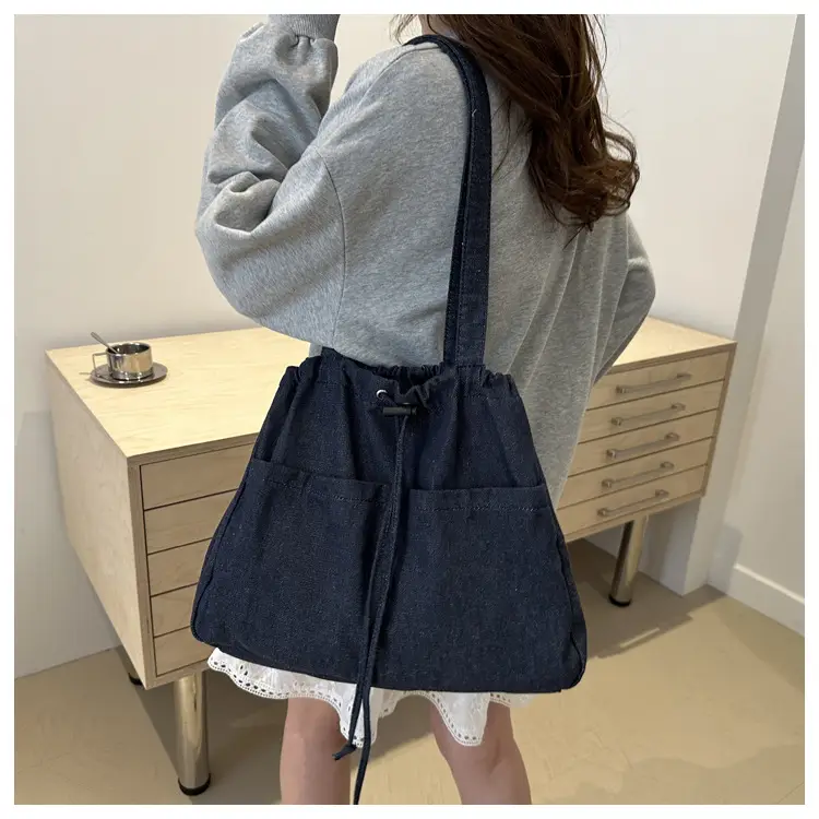 Large Capacity Denim Shoulder Bag for Women — feature 28