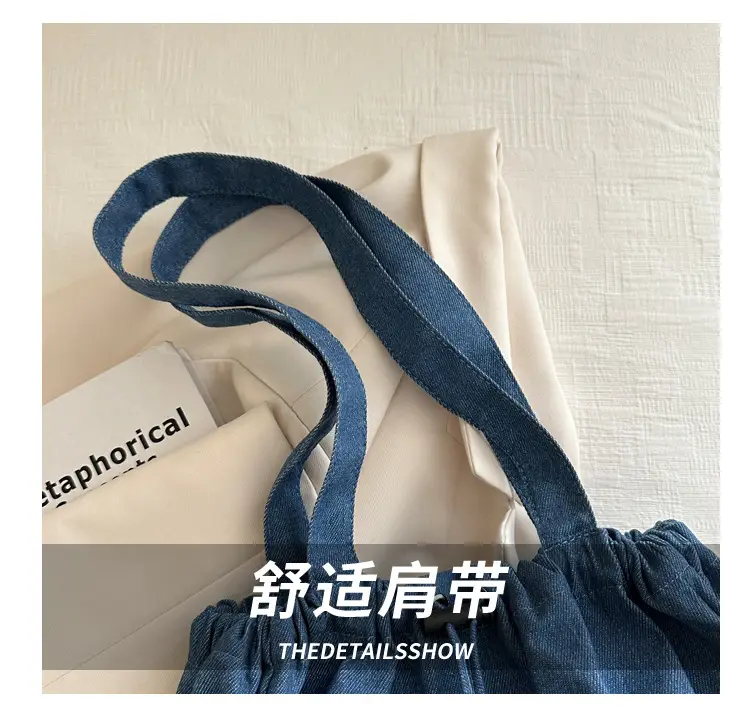 Large Capacity Denim Shoulder Bag for Women — feature 5