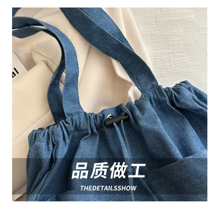 Large Capacity Denim Shoulder Bag for Women — feature 6