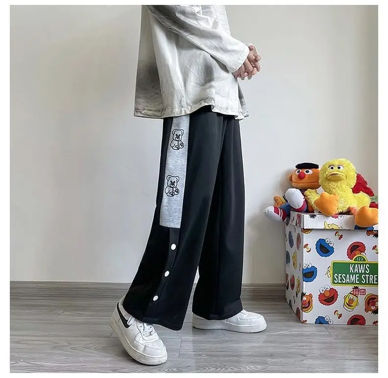 Women White Loose Button Sports Pants — feature 10