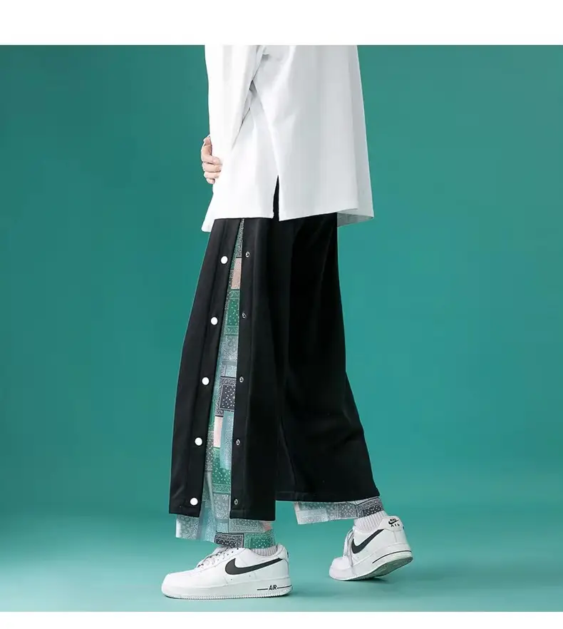 Men's Breasted Casual Pants All Size White Blue — feature 18