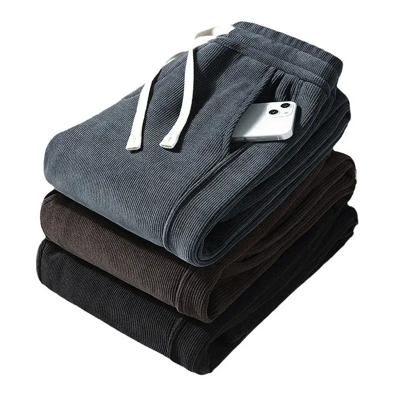 Men's Black Casual Sweatpants with Drawstring Waist