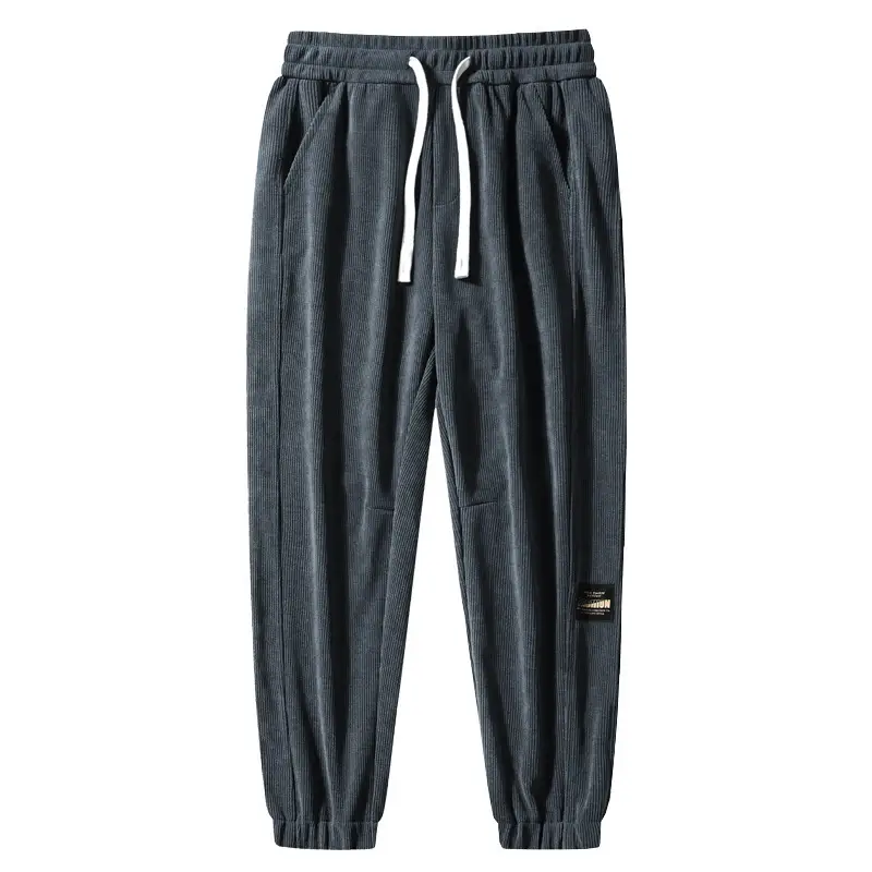 Men's Black Casual Sweatpants with Drawstring Waist