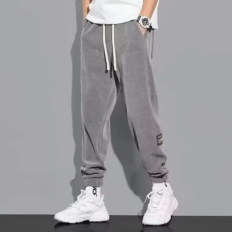 Men's Black Casual Sweatpants with Drawstring Waist
