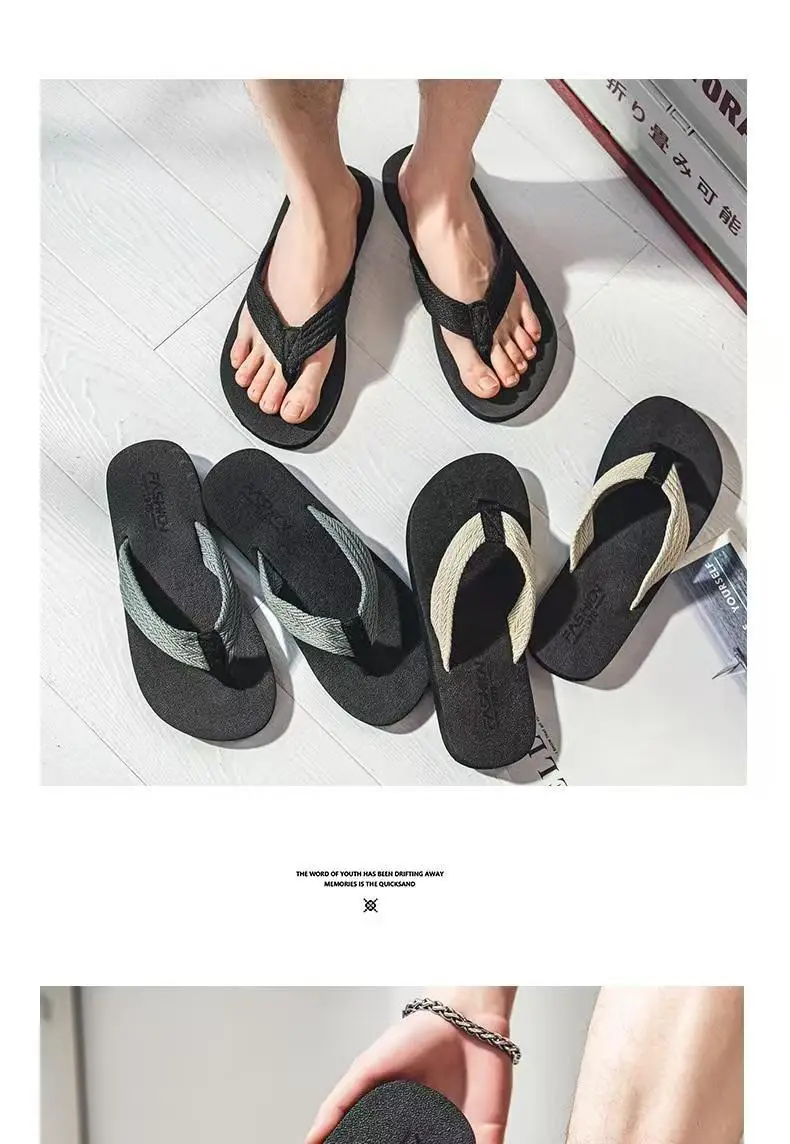 Slippers Men's Summer Non-slip Outdoor Sandals Distinctive Outdoor Sandals Korean-style Fashionable Soft-soled Beach Flip-flops — feature 1