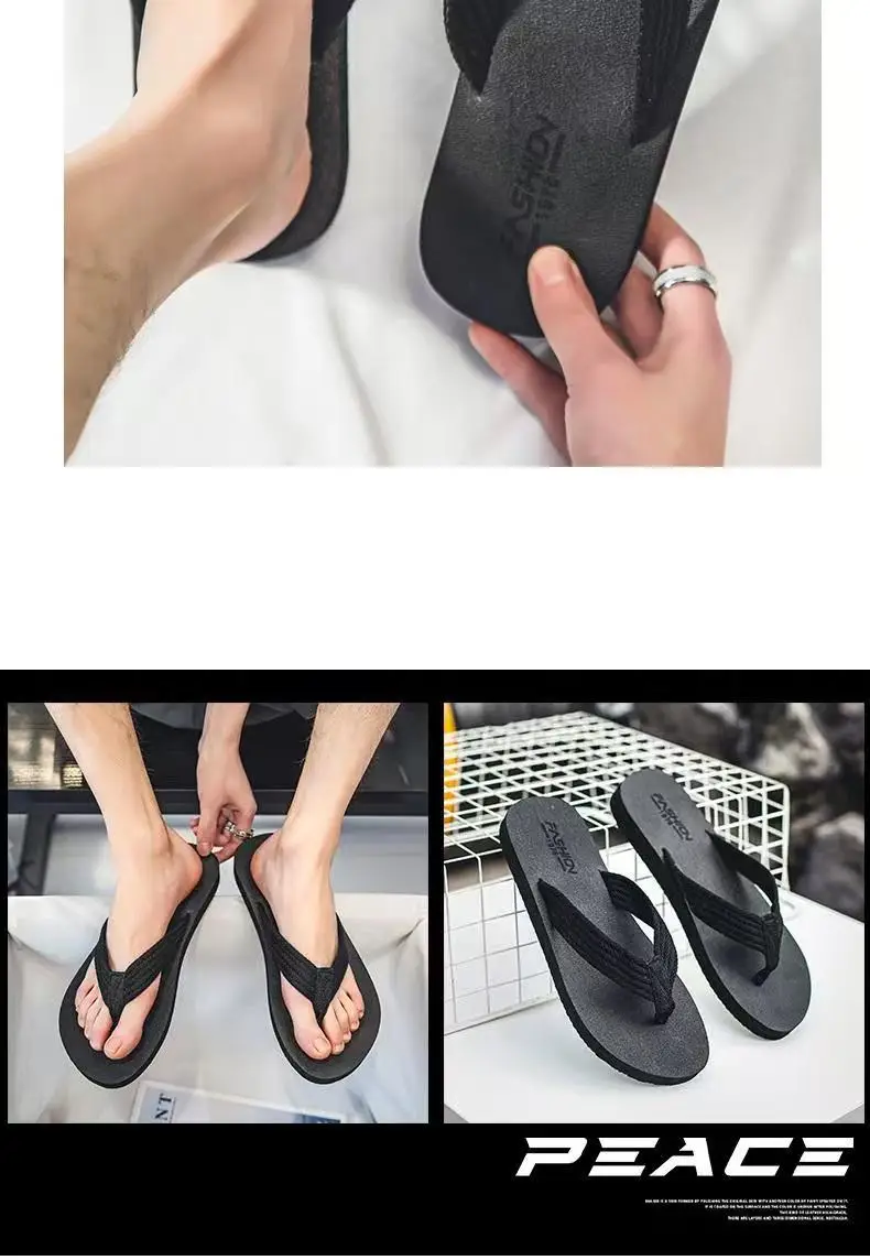 Slippers Men's Summer Non-slip Outdoor Sandals Distinctive Outdoor Sandals Korean-style Fashionable Soft-soled Beach Flip-flops — feature 10
