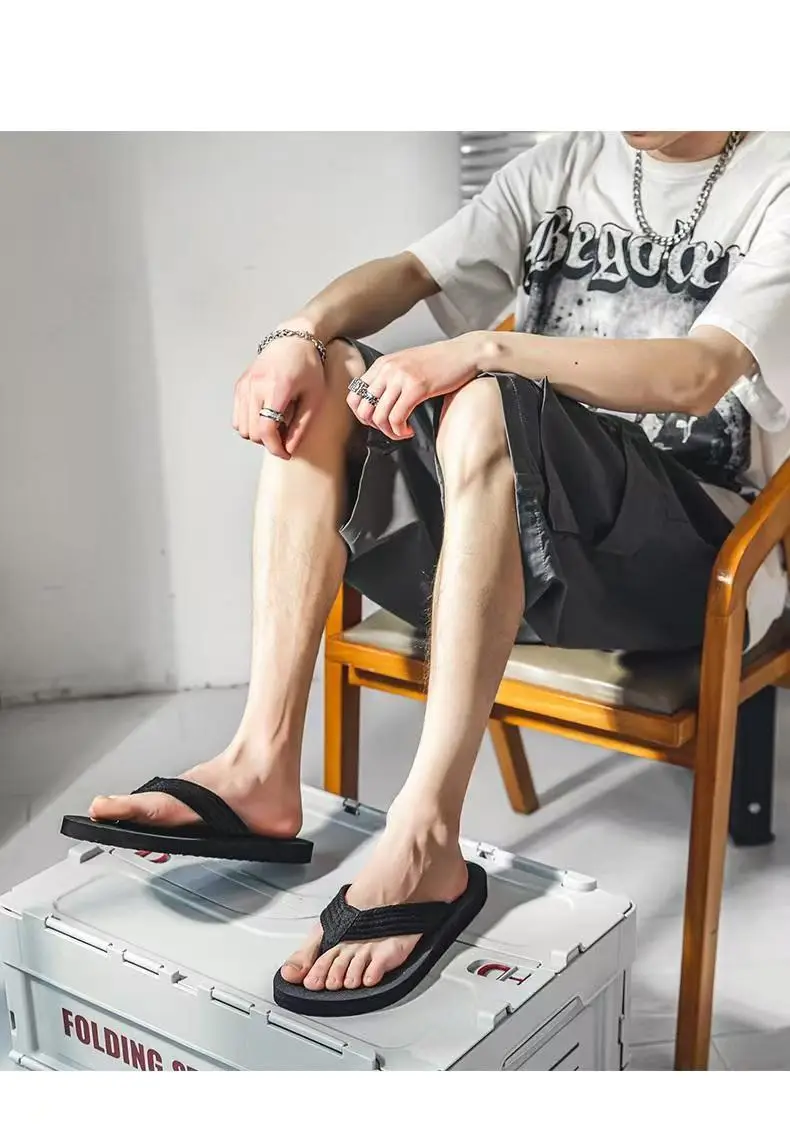Slippers Men's Summer Non-slip Outdoor Sandals Distinctive Outdoor Sandals Korean-style Fashionable Soft-soled Beach Flip-flops — feature 11