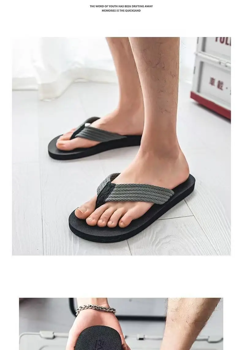 Slippers Men's Summer Non-slip Outdoor Sandals Distinctive Outdoor Sandals Korean-style Fashionable Soft-soled Beach Flip-flops — feature 12