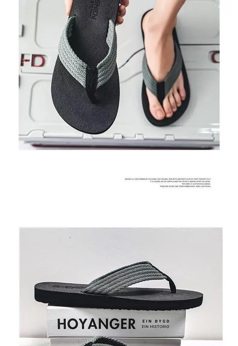 Slippers Men's Summer Non-slip Outdoor Sandals Distinctive Outdoor Sandals Korean-style Fashionable Soft-soled Beach Flip-flops — feature 13
