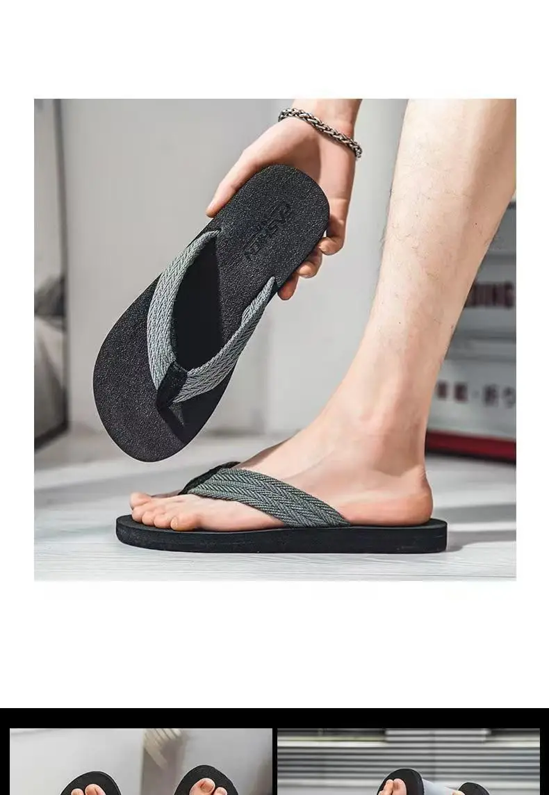Slippers Men's Summer Non-slip Outdoor Sandals Distinctive Outdoor Sandals Korean-style Fashionable Soft-soled Beach Flip-flops — feature 15