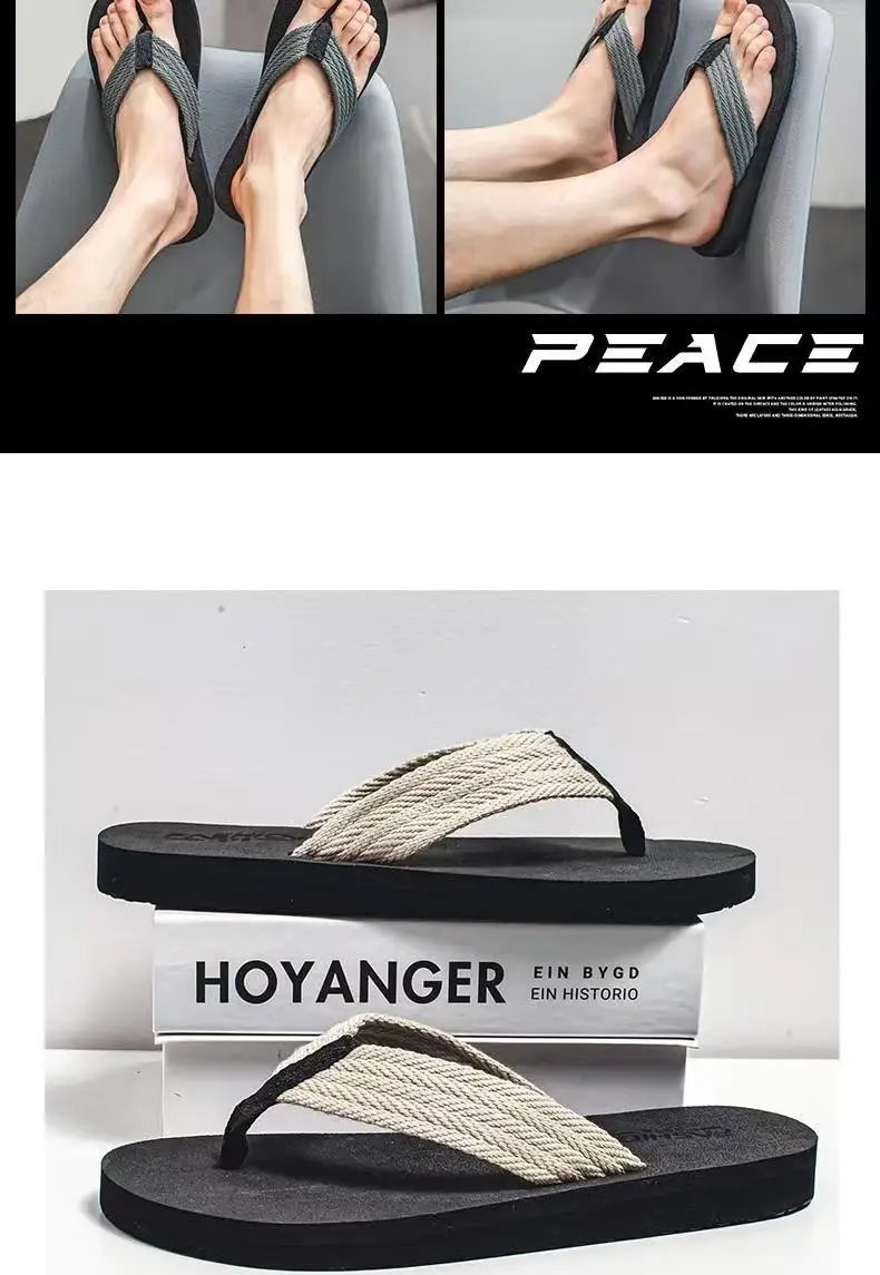 Slippers Men's Summer Non-slip Outdoor Sandals Distinctive Outdoor Sandals Korean-style Fashionable Soft-soled Beach Flip-flops — feature 16