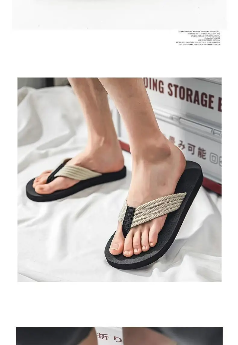 Slippers Men's Summer Non-slip Outdoor Sandals Distinctive Outdoor Sandals Korean-style Fashionable Soft-soled Beach Flip-flops — feature 17