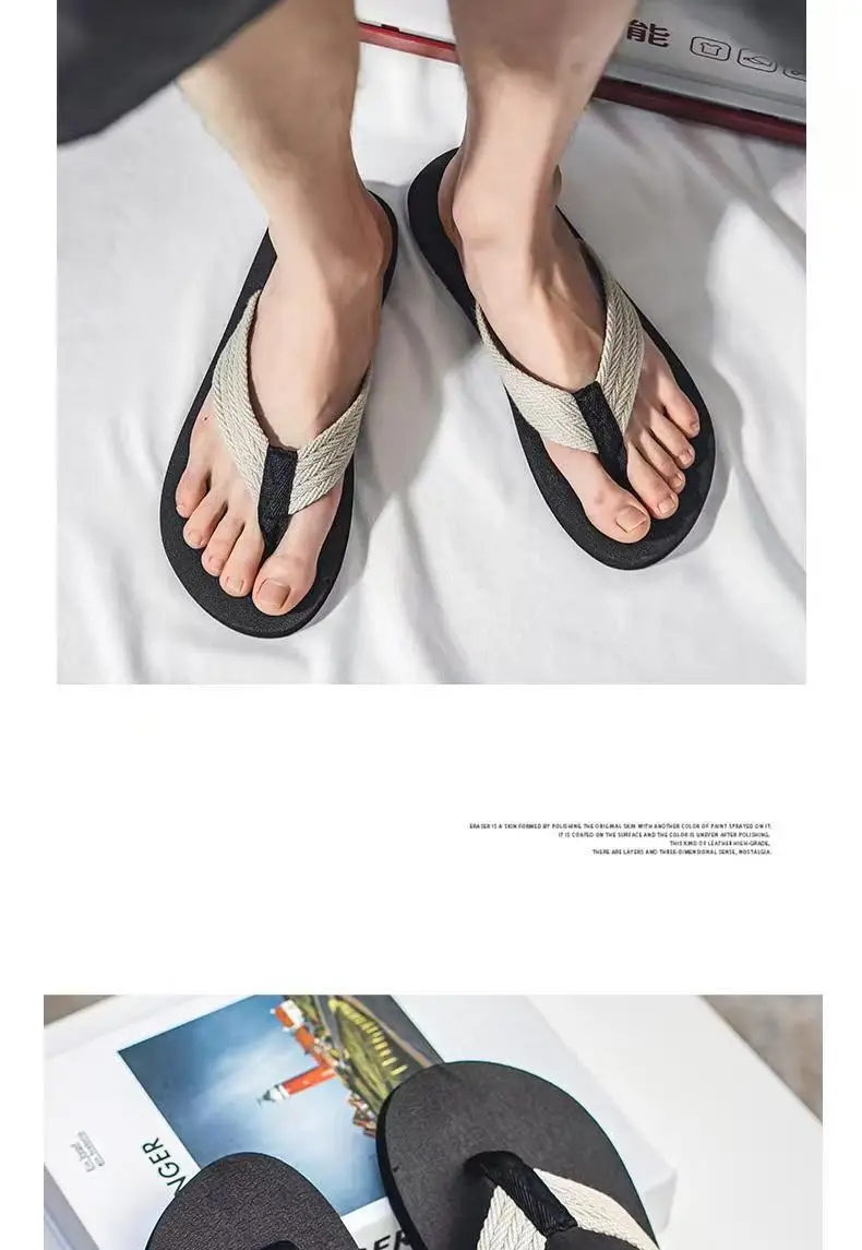 Slippers Men's Summer Non-slip Outdoor Sandals Distinctive Outdoor Sandals Korean-style Fashionable Soft-soled Beach Flip-flops — feature 18