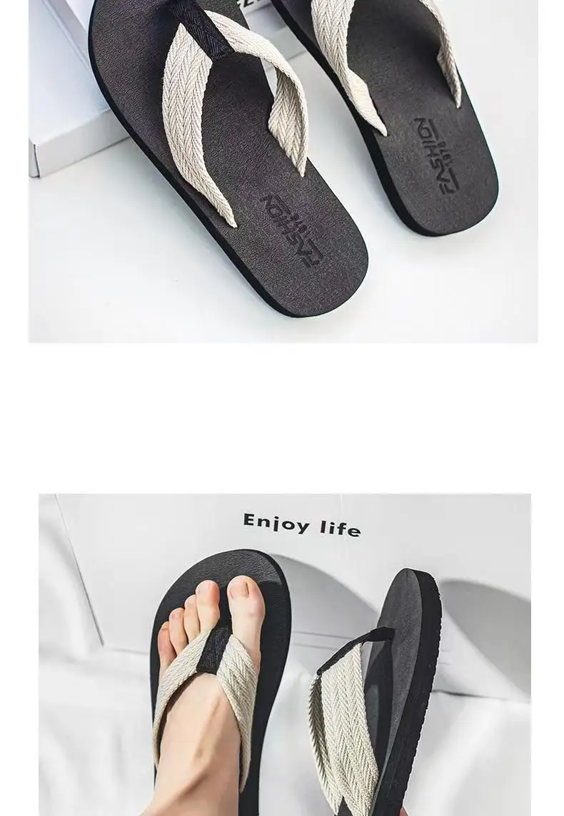 Slippers Men's Summer Non-slip Outdoor Sandals Distinctive Outdoor Sandals Korean-style Fashionable Soft-soled Beach Flip-flops — feature 19
