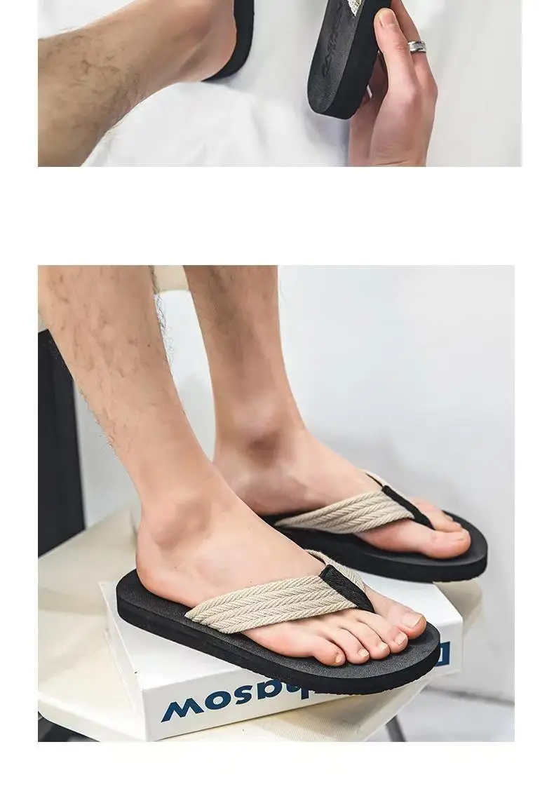 Slippers Men's Summer Non-slip Outdoor Sandals Distinctive Outdoor Sandals Korean-style Fashionable Soft-soled Beach Flip-flops — feature 20
