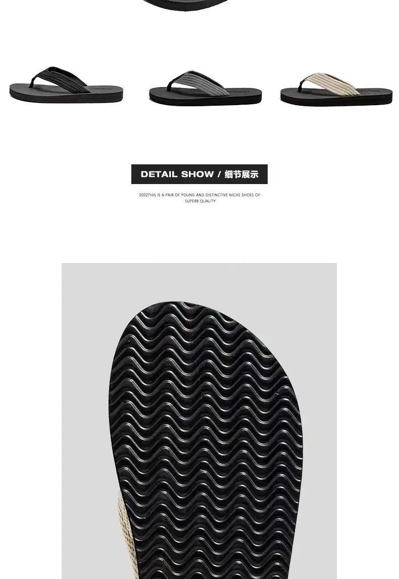 Slippers Men's Summer Non-slip Outdoor Sandals Distinctive Outdoor Sandals Korean-style Fashionable Soft-soled Beach Flip-flops — feature 3