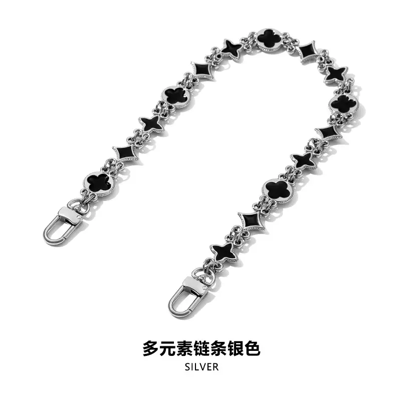 Multi-element Silver Door Buckle Chain for Bag - Image 2