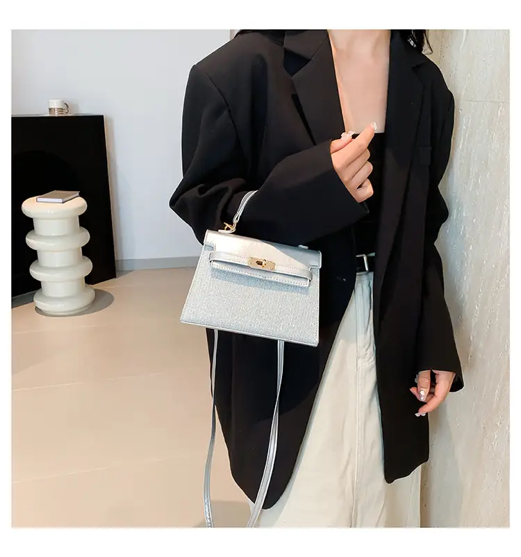 Women's Silver Sequin Shoulder Crossbody Bag Gold Embroidery — feature 11