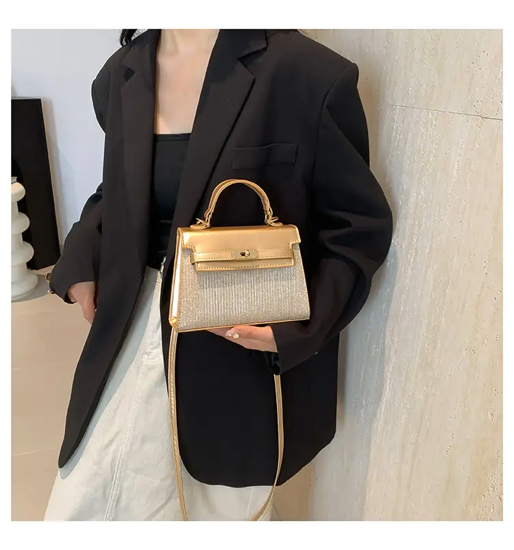 Women's Silver Sequin Shoulder Crossbody Bag Gold Embroidery — feature 14