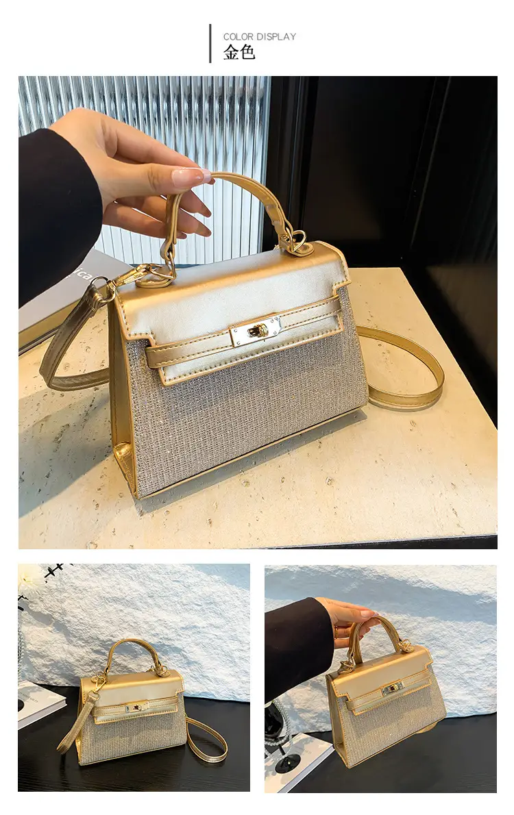 Women's Silver Sequin Shoulder Crossbody Bag Gold Embroidery — feature 24