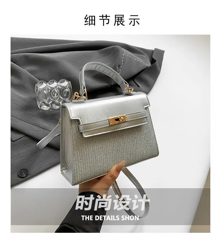 Women's Silver Sequin Shoulder Crossbody Bag Gold Embroidery — feature 4