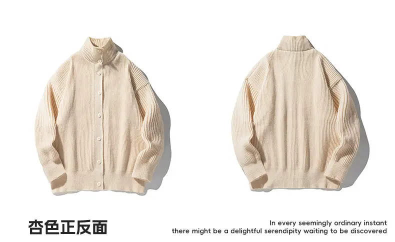 Black High-Neck Knit Cardigan Sweater for Women — feature 22