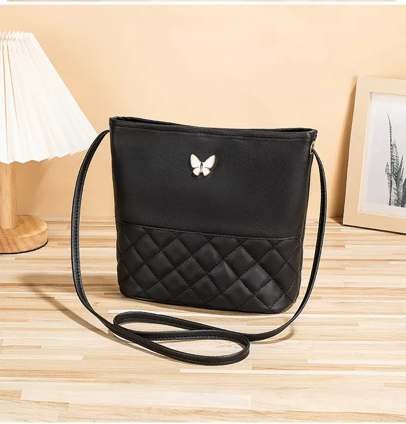 Pink Butterfly Rhombic Shoulder Bag for Women — feature 10