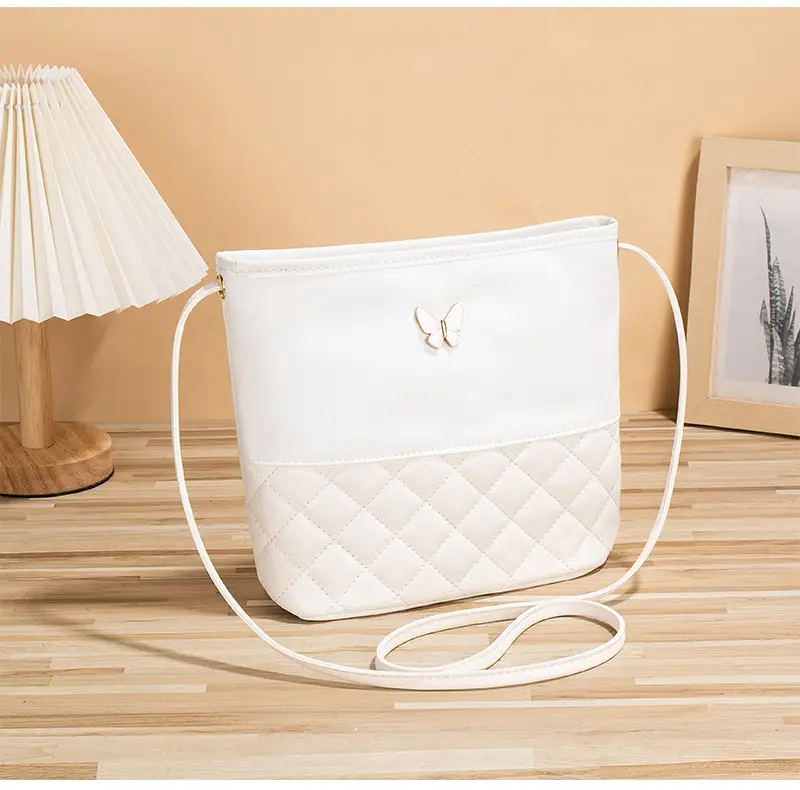 Pink Butterfly Rhombic Shoulder Bag for Women — feature 13