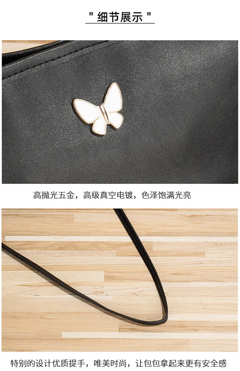 Pink Butterfly Rhombic Shoulder Bag for Women — feature 5
