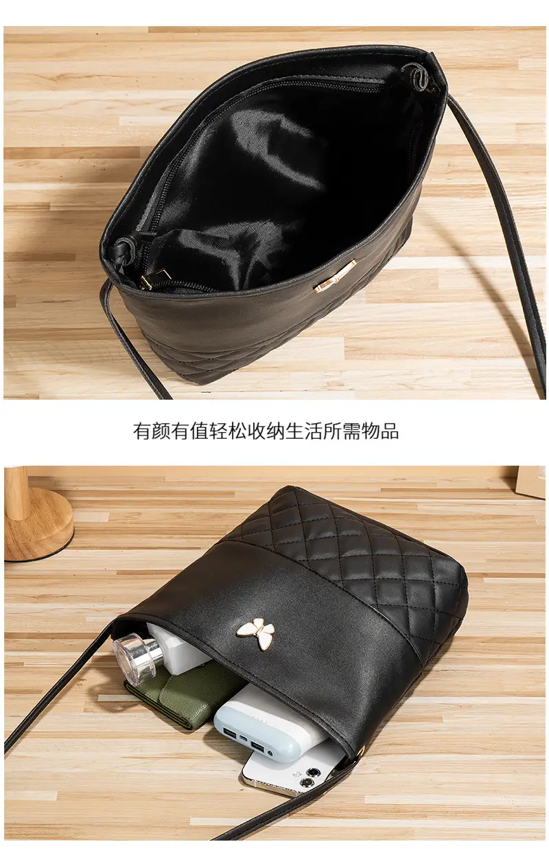Pink Butterfly Rhombic Shoulder Bag for Women — feature 6