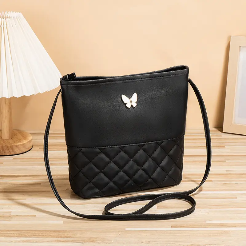 Pink Butterfly Rhombic Shoulder Bag for Women - Image 2