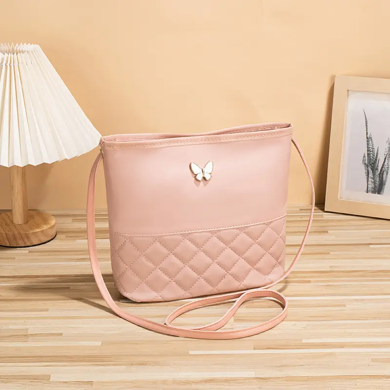 Pink Butterfly Rhombic Shoulder Bag for Women - Image 3