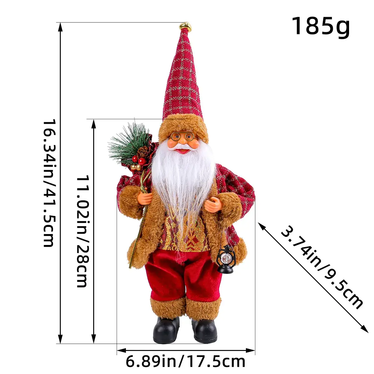 Cross Border Standing Santa Claus Doll Ornament 175g - Image 3
