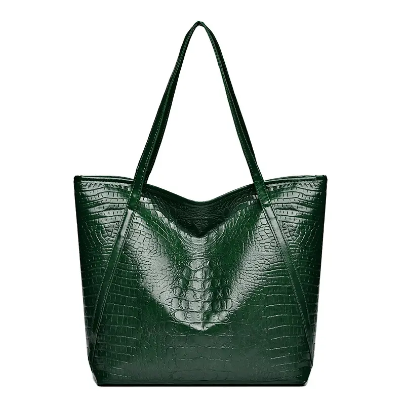 Maroon Croc Textured Tote Bag for Women