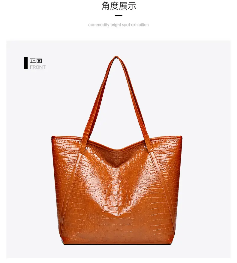 Maroon Croc Textured Tote Bag for Women — feature 27