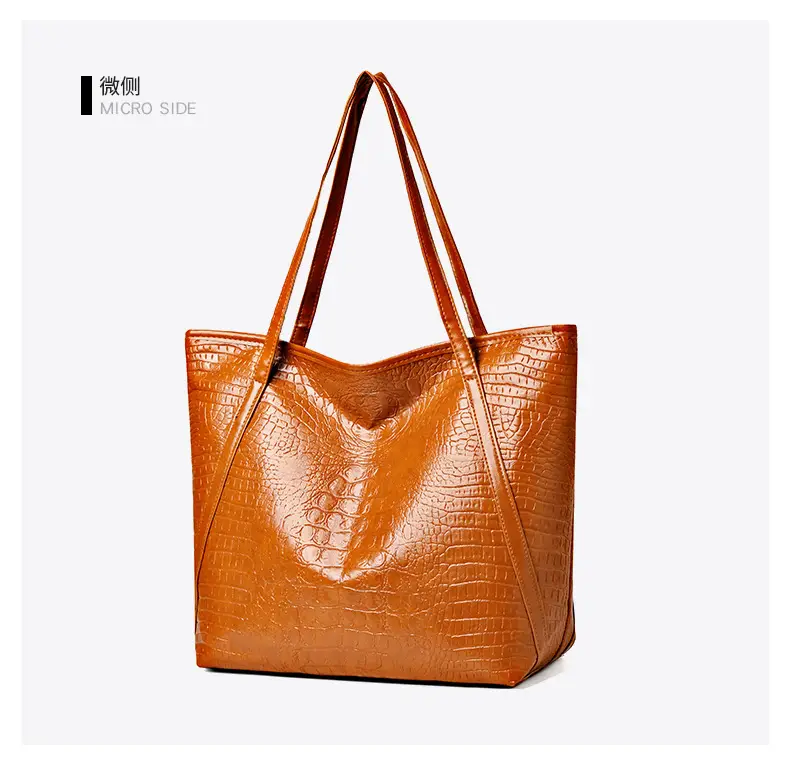 Maroon Croc Textured Tote Bag for Women — feature 28