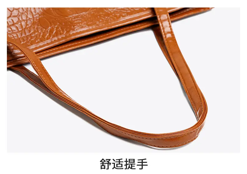 Maroon Croc Textured Tote Bag for Women — feature 35