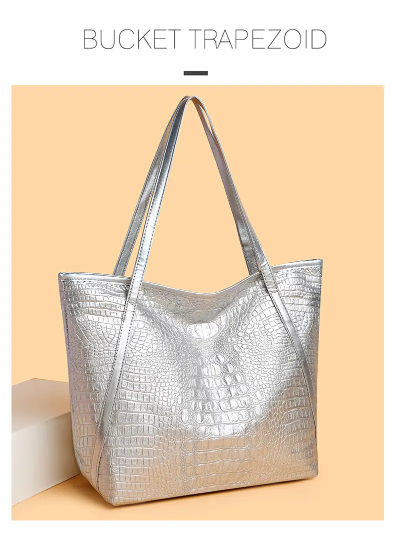 Maroon Croc Textured Tote Bag for Women — feature 4