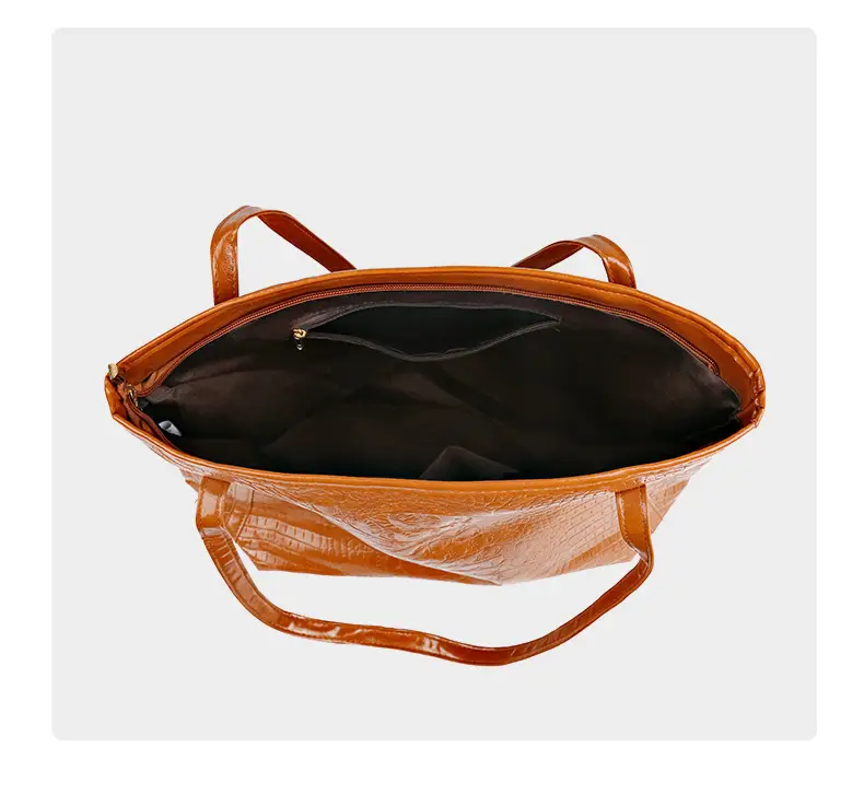 Maroon Croc Textured Tote Bag for Women — feature 8