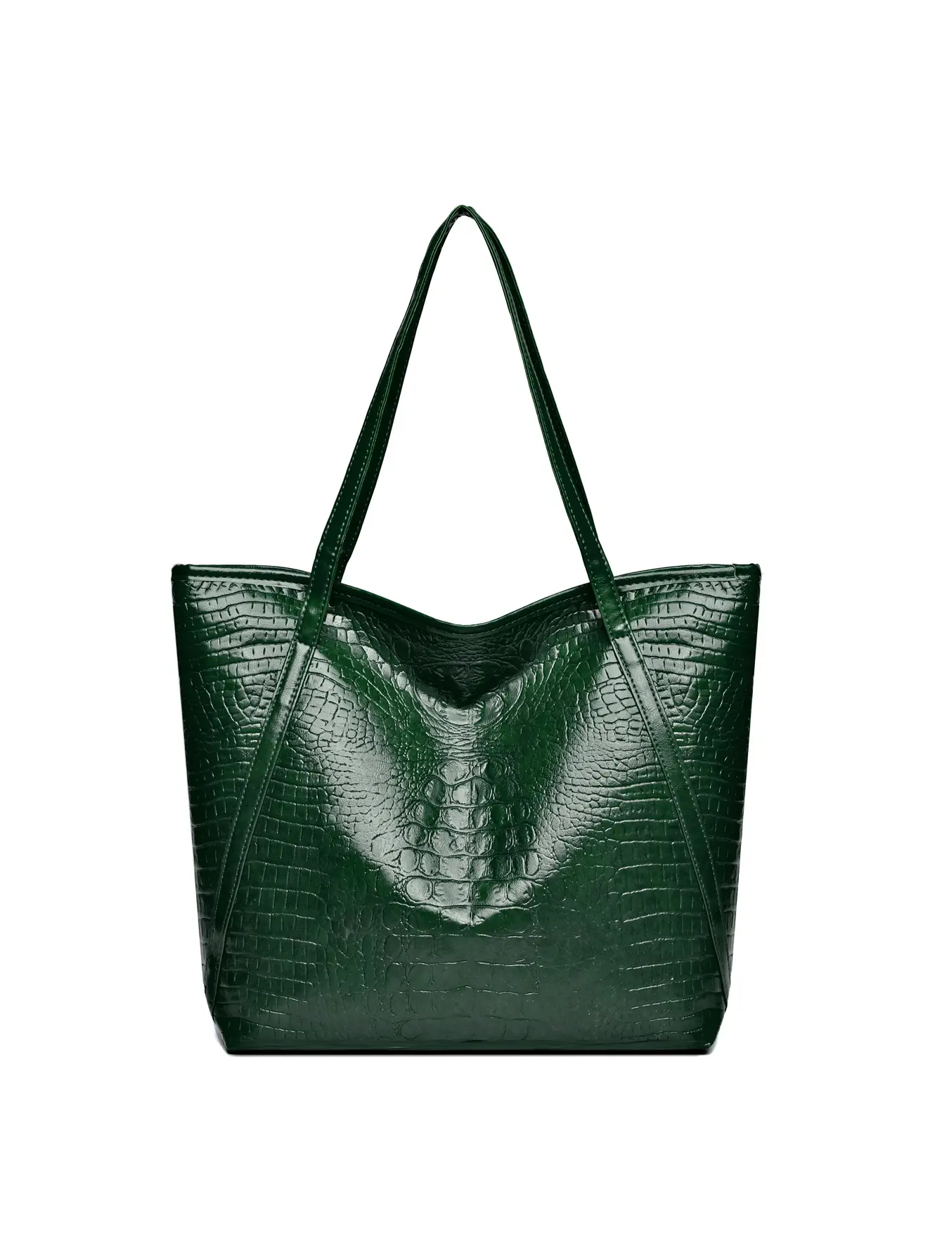 Maroon Croc Textured Tote Bag for Women