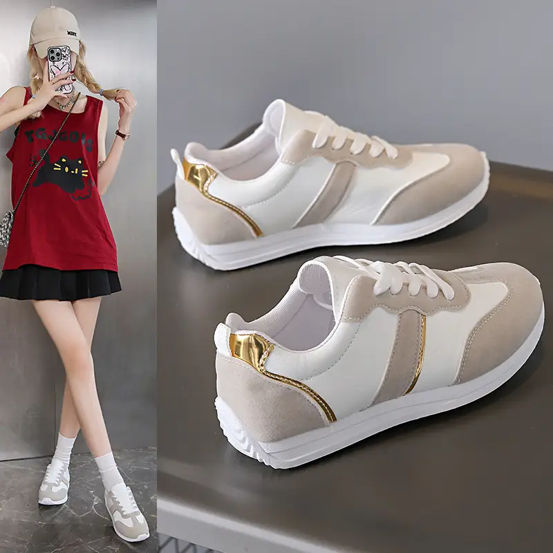 Sports Shoes, High Heels, New Ins Versatile Shoes, 2025 Spring and Summer Lightweight Running Shoes, Flat Casual White Shoes