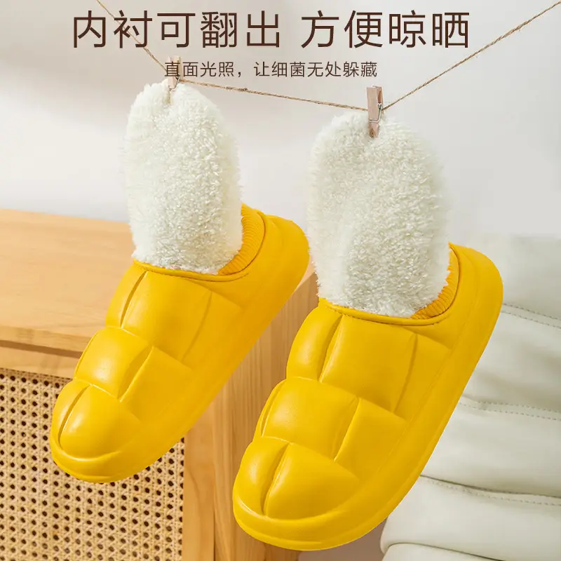 Green Cotton Winter Slippers for Men