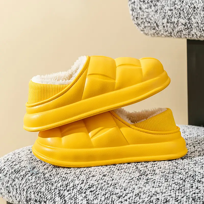 Green Cotton Winter Slippers for Men