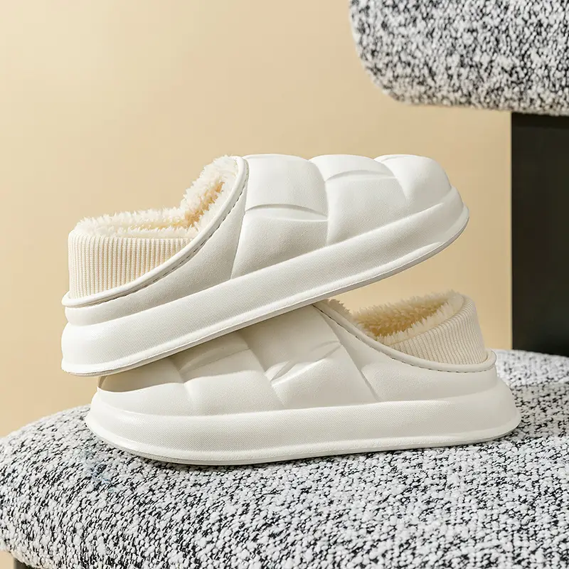 Green Cotton Winter Slippers for Men