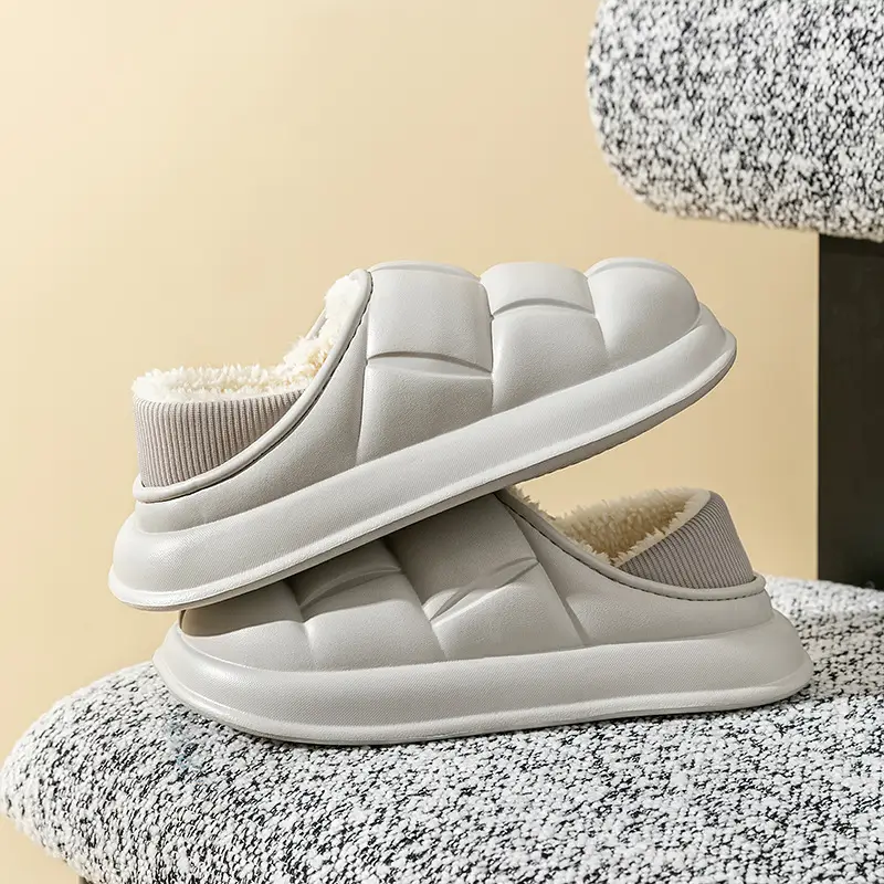 Green Cotton Winter Slippers for Men