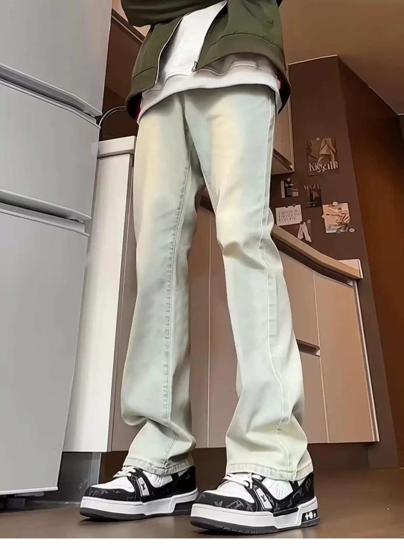 Men's Slim Fit Cement Ash Jeans Spring Autumn Cleanfit — feature 2