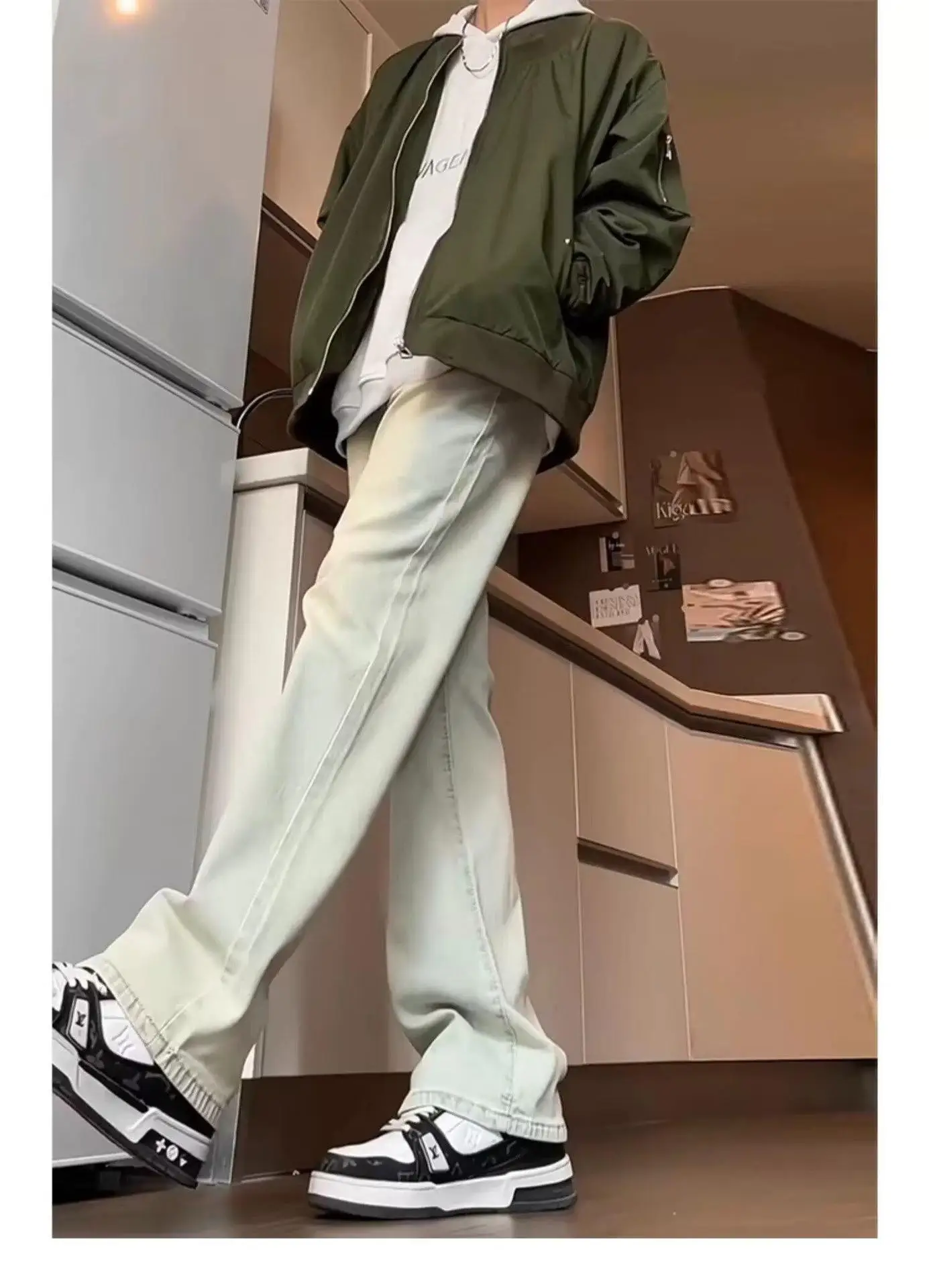 Men's Slim Fit Cement Ash Jeans Spring Autumn Cleanfit — feature 5