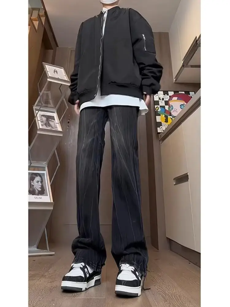 Men's Slim Fit Cement Ash Jeans Spring Autumn Cleanfit - Image 12