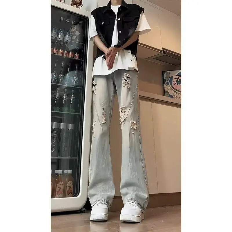 Men's Slim Fit Cement Ash Jeans Spring Autumn Cleanfit - Image 15