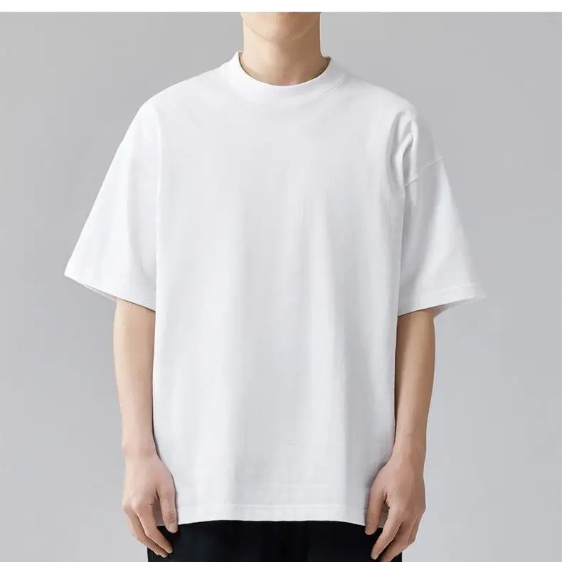 Men Black Cotton T-Shirt Short Sleeve Crewneck — feature 2